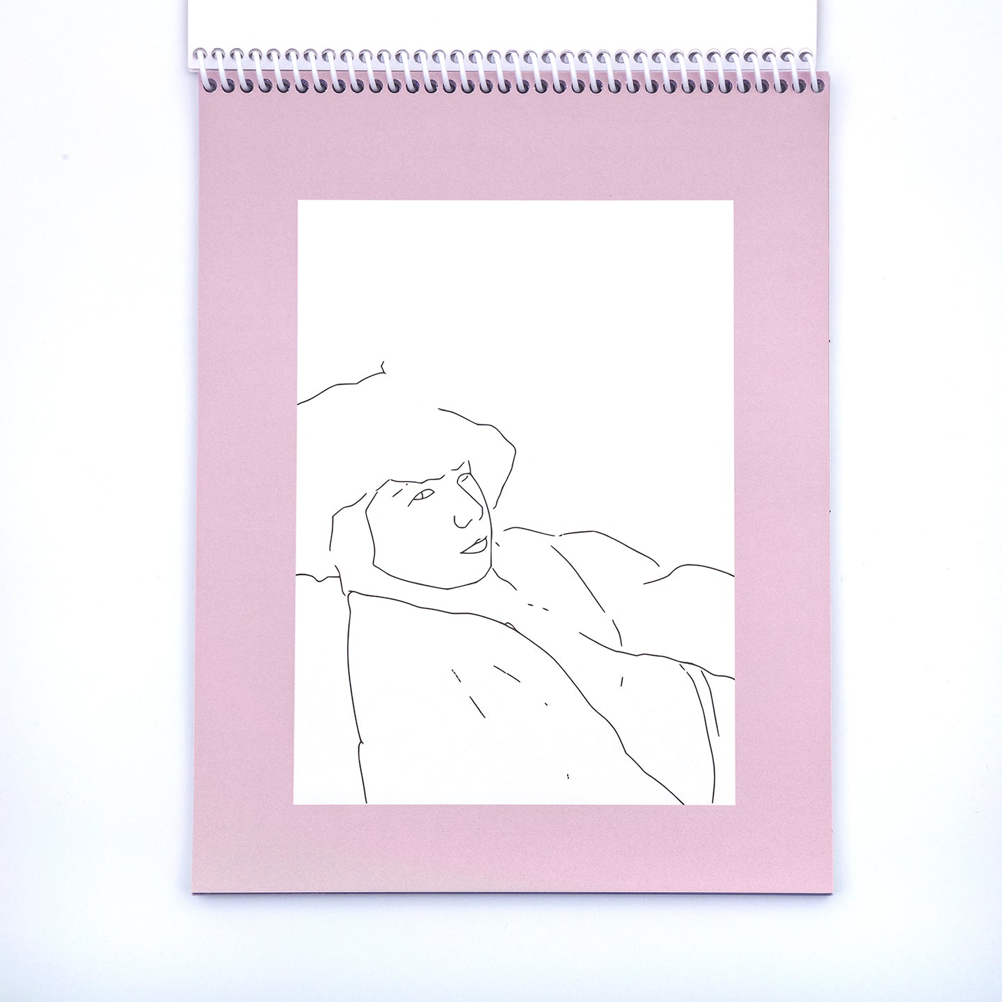 Interior page of line drawing of girl from Coloring book called Wonderbook