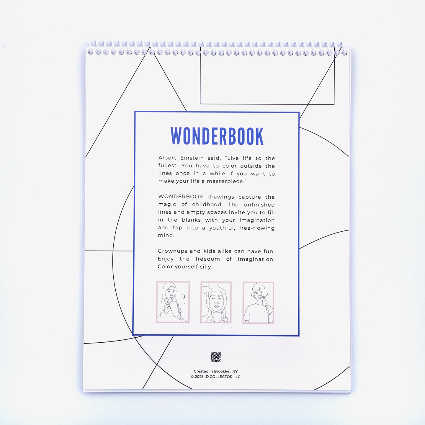 Back cover with text from Coloring book called Wonderbook