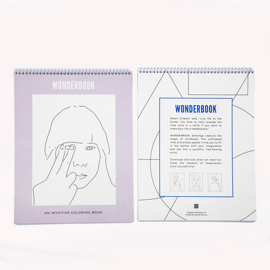 front and back cover of Coloring book called Wonderbook