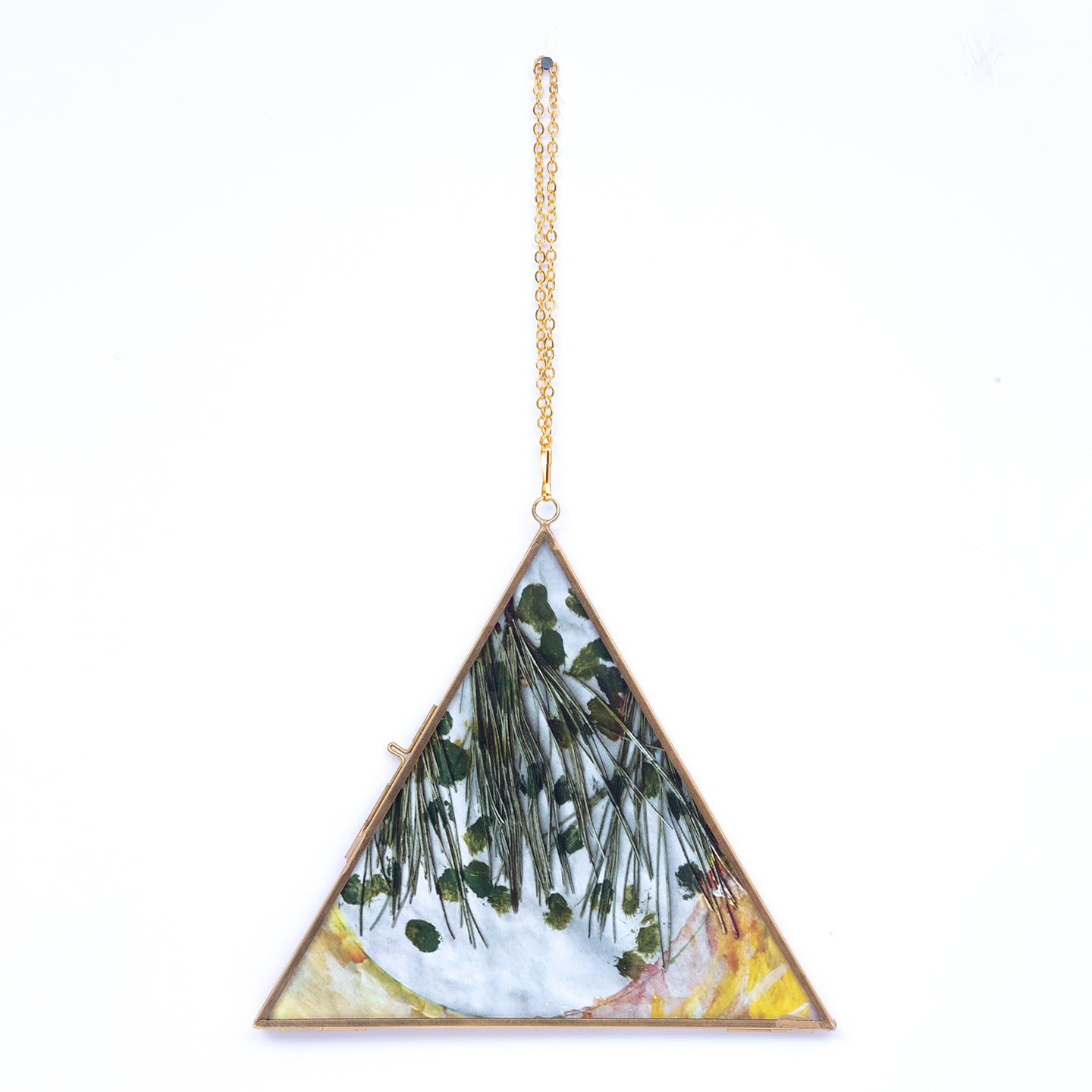 Triangle shaped frames with artistic images of nature title Wood U from Everyday Art Editions