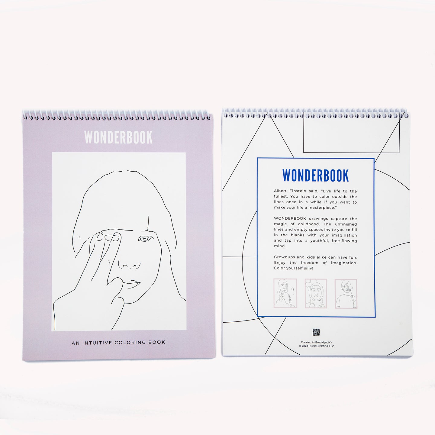 front and back cover of  Coloring book called Wonderbook 