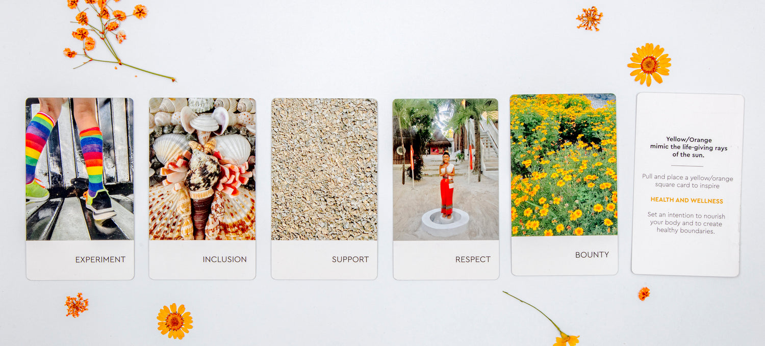 6 Oracle and wellness cards from Everyday Art Card's Nine Worlds deck. This grouping shows feng shui images of health.